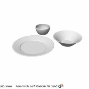 Soup Tureen, Bowl, Plate Dinnerware 3d model