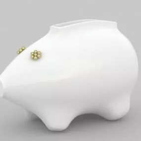 Home Decoration Ceramic Pig Vase 3d model