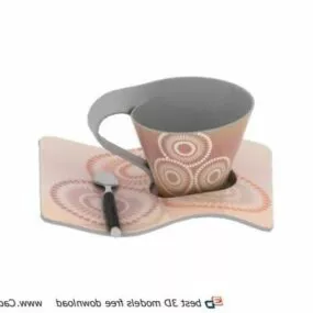 Ceramic Textured Coffee Cup 3d model