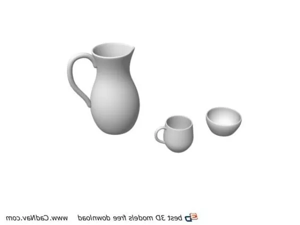 Ceramic Pot, Cups And Mugs 3d model Ceramic Pot, Cups And Mugs 3d model