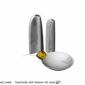 Kitchen Ceramic Plate And Water Jug 3d model