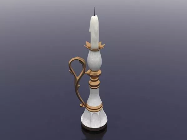 Candles On Tray 3d model