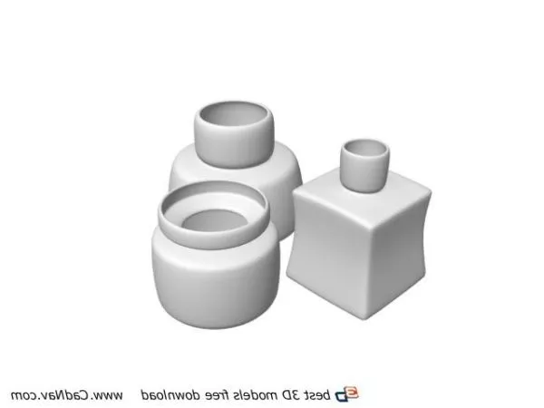 Glass Jar On Tray 3d model