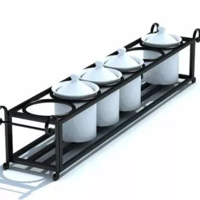 Ceramic Kitchen Spice Storage 3d model