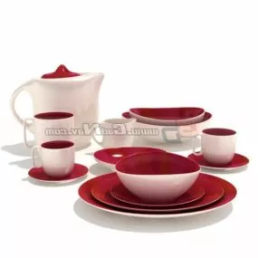Dinner Ceramic Tableware Set 3d model