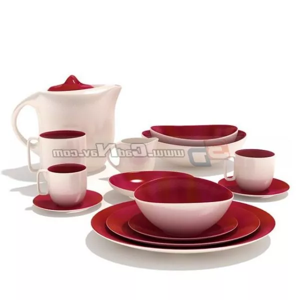 Dinner Ceramic Tableware Set 3d model Dinner Ceramic Tableware Set 3d model