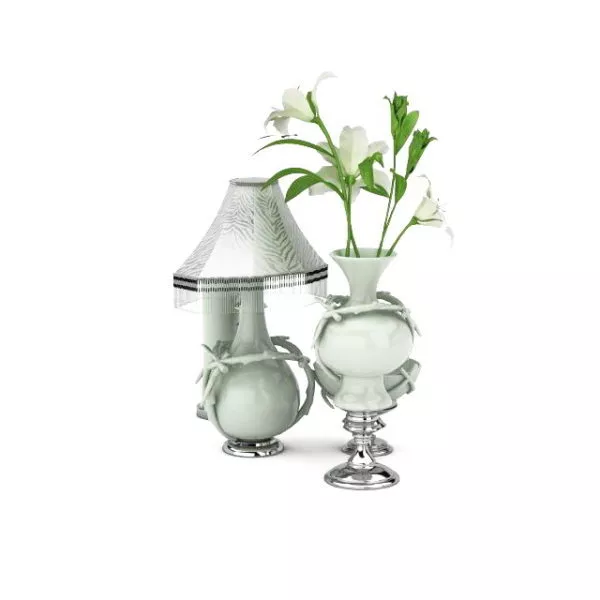 Ceramic Vases With Lamp 3d model Ceramic Vases With Lamp 3d model