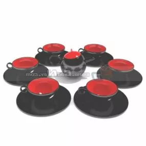 Vintage Ceramic Tea Set 3d model