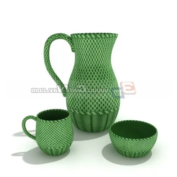 Glass Jar On Tray 3d model