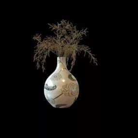 Ceramics Vase Sticks Decoration 3d model