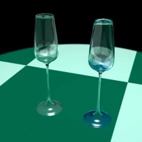 Kitchen Champagne Glasses 3d model