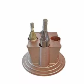 Wooden Champagne Bottle Holder 3d model