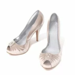 Beige Color High Heel Shoes 3d model