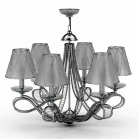 Living Room Chandelier With Shades 3d model