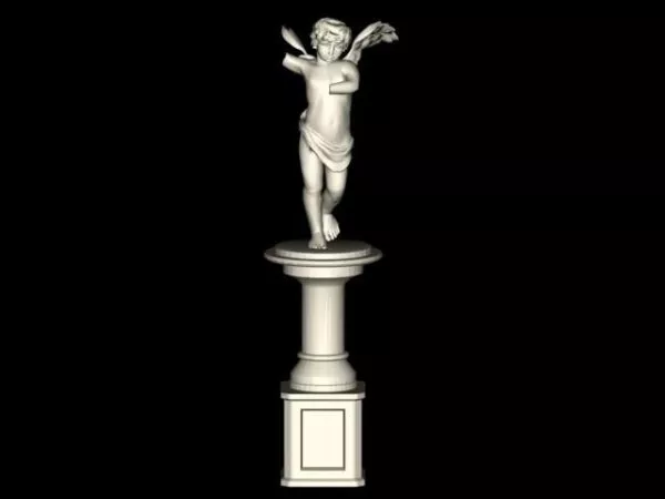 Sad Angel Statue 3d model