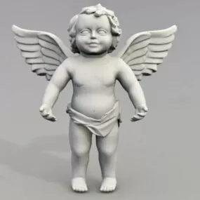 Roman Cherub Angel Statue 3d model