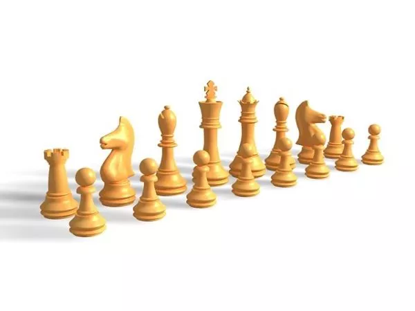 Chess Game Red Table 3d model