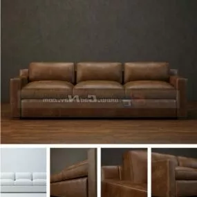 Chesterfield Home Leather Sofa 3d model