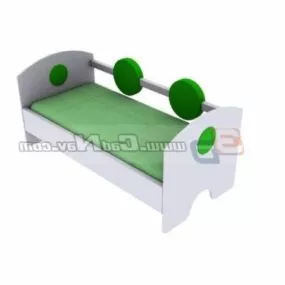 Child Wooden Bed Decoration 3d model
