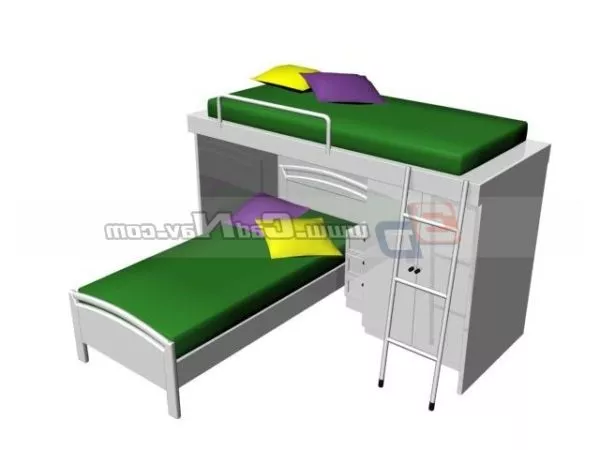 Children Double Bunk Bed 3d model Children Double Bunk Bed 3d model
