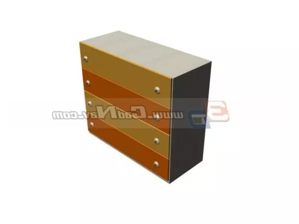 Kids Furniture 4 Drawer Cabinet 3d model Kids Furniture 4 Drawer Cabinet 3d model