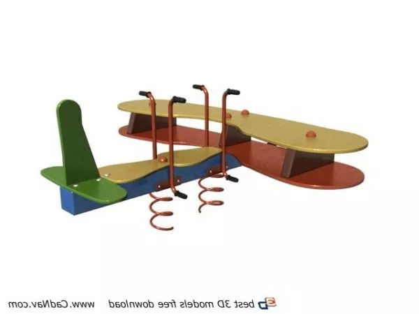 Kindergarten Swing With Roof 3d model