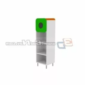 Kid Room Wooden Bookcases 3d model
