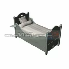 Wooden Children Bed 3d model