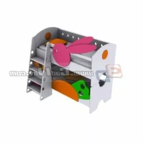 Children Cartoon Bunk Bed 3d model