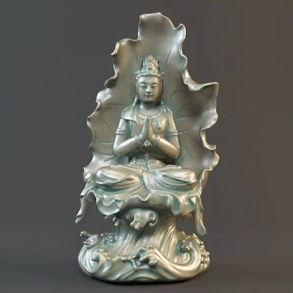 Buddha Bust Statue 3d model