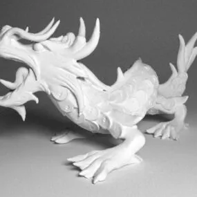 Antique Chinese Dragon Statues 3d model