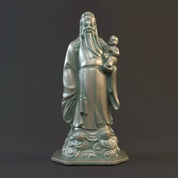Gold Indian Buddha Statue 3d model