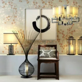 Chinese Style Living Room Lamps 3d model