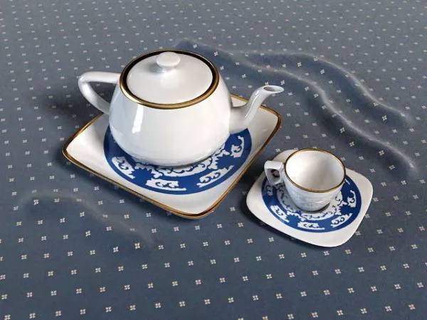 White Porcelain Teapot Set 3d model