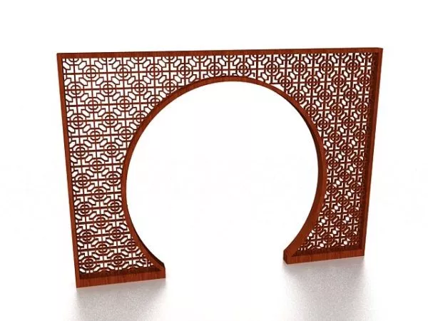 Chinese Round Door Room Partition 3d model Chinese Round Door Room Partition 3d model