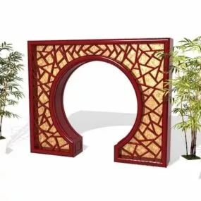 Chinese Retro Garden Door 3d model