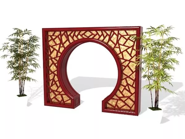 Chinese Retro Garden Door 3d model Chinese Retro Garden Door 3d model