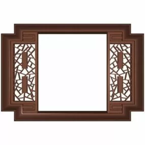 Chinese Garden Vintage Lattice Window 3d model
