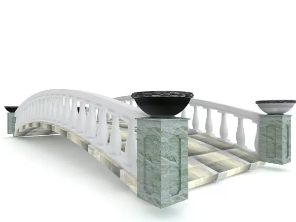 Wooden Bridge Building 3d model