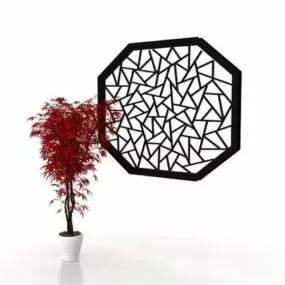 Chinese Garden Windows Decor 3d model