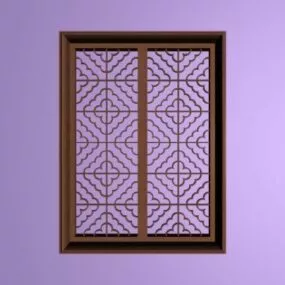 Chinese Old Style Lattice Window 3d model