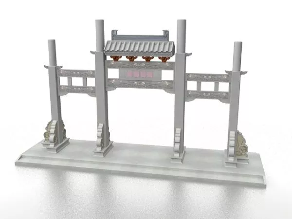 Chinese Traditional Memorial Gateway 3d model Chinese Traditional Memorial Gateway 3d model