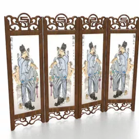 Chinese Painting Decoration Room Divider 3d model