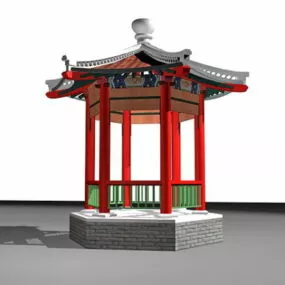 Ancient Outdoor Chinese Pavilion 3d model