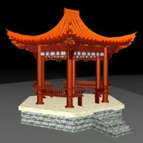 Old Chinesegazebo 3d model