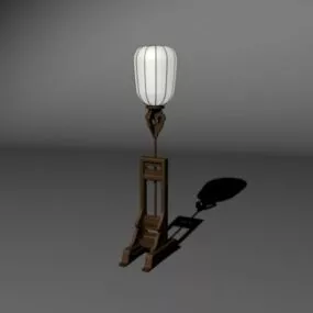 Chinese Wood Floor Lamp 3d model