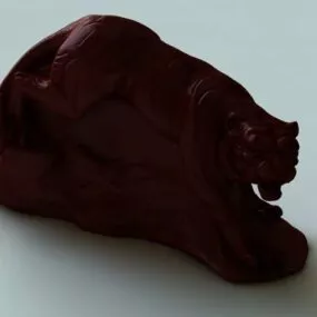Chinese Tiger Statue Decoration 3d model