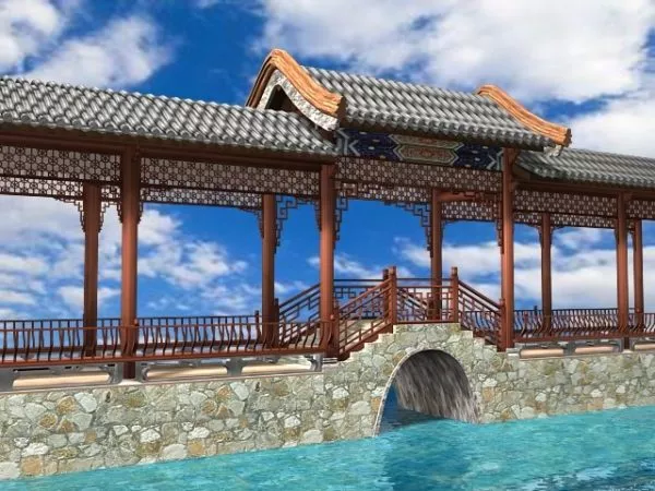 Architecture Pavilion Building Curved Roof 3d model