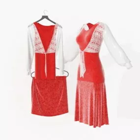 Chinese Fashion Wedding Dress 3d model