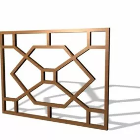 Chinese Old Wood Window Grills 3d model